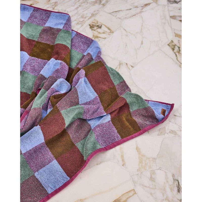 Kip&Co Bondi Tartan Terry Bath Sheet / Beach Towel image number 1